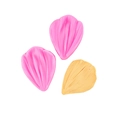 Detail of pink silicone petal mold showing intricate natural texture for fondant cakes - No. 6 - Pink