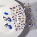 5D embossed Peking Opera rabbit nail stickers with traditional Chinese art motifs - Opera Rabbit (FEB-606)