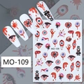 Detalle de pegatinas 3D MO-109 con globos oculares sangrientos y huellas de horror - Estilo de Huella de Mano con Globo Ocular Sangriento (MO-109)