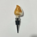 Conch shell wine bottle stopper with metal base and silicone seal ring in white - Phoenix Conch Stopper