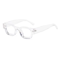 Square transparent polarized sunglasses with thick crystal frames and hip-hop style - Transparent White Anti-Blue Light