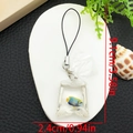 Resin water bag fish keychain in blue and yellow with 9.1cm x 2.4cm size dimensions - Light Blue Fish (Phone Strap)