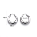 Minimalist silver hollow hoop earrings in a thick geometric design for women - Geometric Large Hoop Style (ER-621)