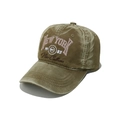 Close-up of New York embroidery on olive green velvet baseball cap with 1983 detail - M(56-58cm) / Army Green