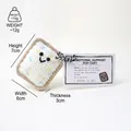 Handmade knitted biscuit doll with positive card for emotional support, size 7x6x3cm - White Pop-Tart With Big Card Eye 0.6cm