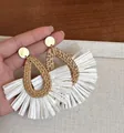 1# Steel Pin Gold White Water Drop Tassel
