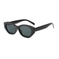 Occhiali da sole retrò cat-eye con montatura nera lucida e lenti scure anti-UV - Montatura Nera Lenti Grigie