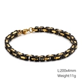Bicolor Byzantiner-Armband für Herren in Schwarz und Gold, 200x4mm Edelstahl-Kette - Schwarz und Gold Stil (KB106712-Z) / 200x4mm