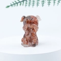 Miniature Schnauzer figurine made of red brown crystal gravel in clear resin finish - 01 Red Agate