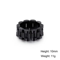 Anello a catena in acciaio al titanio nero opaco stile cinturino orologio classico - US 8 / Nero (KR86693-KFC)