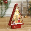 Leuchtende rote weihnachtliche Holzhütte in Dreiecksform mit Santa und LED, 22,5cm - Baumform