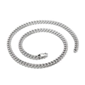 Polished silver titanium steel Cuban link chain necklace with a secure lobster clasp - 45cm Necklace / Steel