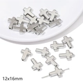 Perline a croce metalliche argento 12x16mm per la creazione di gioielli fai-da-te - Modello 01 Croce Lunga 10 pezzi/confezione