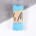 Sky blue pleated linen cotton scarf rolled with brown paper packaging wrap - Peacock Blue / One Size