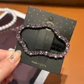 Purple cloud-shaped rhinestone hair clip with 5cm measurement shown in hand - Approx. 5cm / Purple Rhinestone Cloud BB Clip
