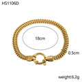 Dimensioni bracciale catena piatta: lunghezza 18cm e larghezza 0.5cm con chiusura a molla - Catena a Maglia Intrecciata (HS1106D)