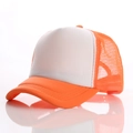 Classic orange and white mesh trucker hat with foam front and curved brim design - Adjustable / Orange White