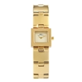 Montre dorée carrée pour femme avec bracelet à maillons polis et cadran crème chic - Tout Or