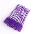 50pcs disposable eyelash brushes with purple gradient handles and nylon fiber bristles - 50 Pcs/Pack / Purple