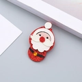 Adorable red glitter Santa Claus hair clip for girls, perfect festive accessory. - Santa Claus