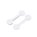 White blank dumbbell-shaped self-adhesive jewelry price tags for rings and accessories - Round Blank Style / 100pcs Pack / White