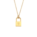Layered gold stainless steel chain necklace featuring a polished letter S lock pendant - Letter S