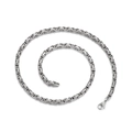 Mens silver stainless steel Byzantine box chain necklace with secure lobster clasp - 450mm x 4mm (KN117517-Z)