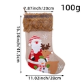 Calze natalizie in lino e peluche con figure 3D di Babbo Natale e dettagli misure - Babbo Natale