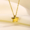 Collana minimalista in acciaio inossidabile placcato oro 18K con ciondolo a stella - Oro