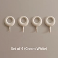 Set di 4 ganci adesivi da parete bianco crema dal design circolare minimalista - Bianco Crema (Confezione da 4)