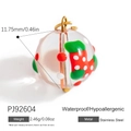 Transparent Christmas bauble pendant with red dots and festive sock pattern in 11.75mm - Christmas Sock Ball (PJ92604)