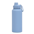 Light blue matte stainless steel sports water bottle with portable loop handle - Mist Blue - Sport