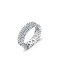Elegante anello eternity in argento 925 con zirconi con taglio a goccia - US 5 / Argento sterling 925