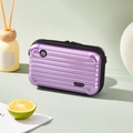Portable purple hard shell mini cosmetic bag with zipper and Forever Young logo - Light Purple-Handbag