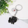 Cute black Chow Chow dog keychain with I Heart Dogs tag on white background - Black Chow Chow