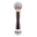 Doppelendiger Make-up-Pinsel mit Farbverlauf-Borsten und violettem Metallgriff für Puder - Doppelendiger Puder-/Rougepinsel