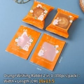 Orange mid-autumn mooncake packaging bags with rabbit print and clear window, 100pcs - 10*13.5CM Orange Wish Rabbit (100 Pcs/Pack)