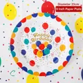 9-inch Happy Birthday papieren bord met kleurrijke ballonnen en een diameter van 23cm - 10 Stuks 9-Inch Ballon Papieren Borden