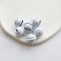 Set of six 17mm white painted round metal bells for pet collars and DIY crafts - White