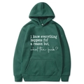 Forest green pullover hoodie with slogan print and front kangaroo pocket on white background - S / Tops / Dark Green
