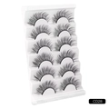 12 pairs of natural long black 8D faux mink eyelashes set on a white tray, style CD28 - 12 Pairs Natural Long Style (CD28)
