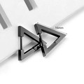 Minimalist black triangular 16mm stainless steel geometric earrings for men and women - Triangle 16mm Black