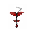 Gothic-Fledermaus-Nasenpiercing mit rotem Tropfen-Edelstein und Emaille in Rot-Schwarz - Fledermaus Nasenpiercing (24043003-3)