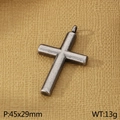 Retro vintage stainless steel cross pendant in antique silver finish for necklaces - Antique Silver