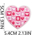 Detail of heart-shaped checkerboard embroidery patch with 5.4cm size specifications - No.14-Checkerboard Heart
