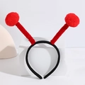Red and black honeybee antenna headband with plush pom-poms for party costumes - No.12 Bee Headband