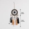 Bohemian evil eye dream catcher with wooden beads and white tassels hanging wall decor - 4006 Without Wood Stick