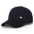 Cappellino da baseball invernale blu scuro da uomo con paraorecchie e placca in metallo - Regolabile / Blu navy