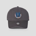 Détail d'une casquette de baseball gris foncé avec broderie traditionnelle chinoise précise - M (56-58cm) / Gris