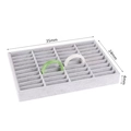 Gray velvet jewelry tray with 40 slots for bracelet storage and display, 35x24x4cm size - Ice Flower Velvet 40 Slots Bangle Tray